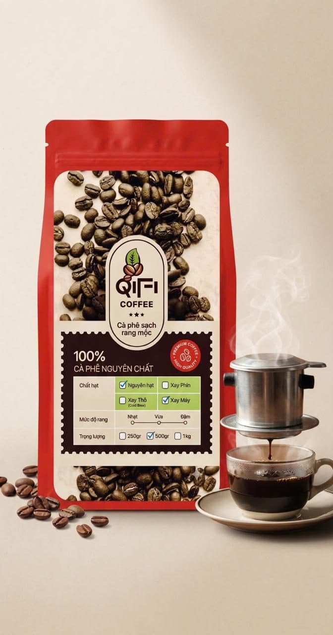 Cà phê rang mộc QiFi pha phin